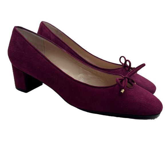 Stuart Weitzman Gabby 45 Suede Chunky Heel Pumps Women’s Size 10 - Picture 1 of 9